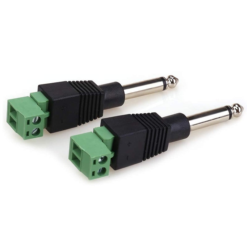 NANYI 1/4" Plugs for Speaker Cables, Patch Cables, Snakes - TS Male Mono 1/4 Inch Phono 6.3mm Phone Plug Bulk - 4 Pack (4PCS-Green Welding Free) - Image 5
